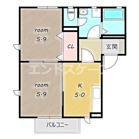 クレシェンテFの間取り|高崎、前橋のお部屋探しはエンドスケープまで！お客様の理想お聞かせ下さい♪
