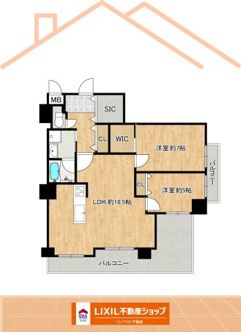 ローレルコート吉田本町の居間・リビング|約18.5帖の広々としたLDKです！陽当たりも良好なので明るく家族団らんの場としても最適ですね♪