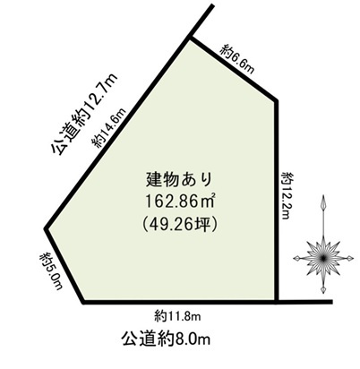 東区白壁二丁目土地の土地図|南西角地！一戸建から事務所利用までいろいろな用途に利用可能です！