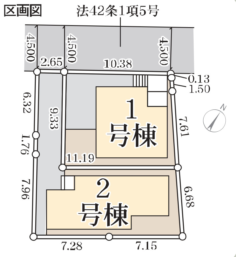 横浜市南区別所6丁目　新築戸建【仲介手数料無料】の区画図