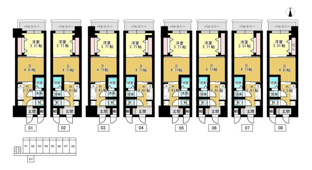 リプネスコート江坂の間取り