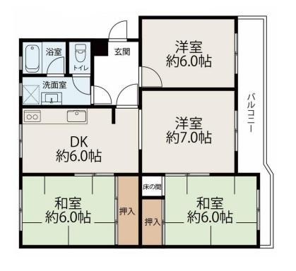南信貴サンハイツＢ棟の間取り