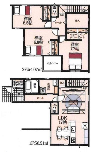 蒲郡市緑町第1　全1棟・1号棟の間取り|間取り図です