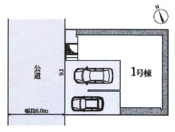 蒲郡市緑町第1　全1棟・1号棟の区画図|1号棟です。