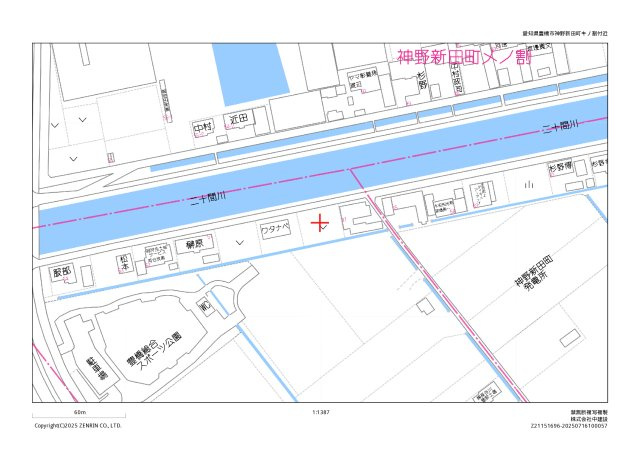 神野新田キノ割売地（農地白地）の地図