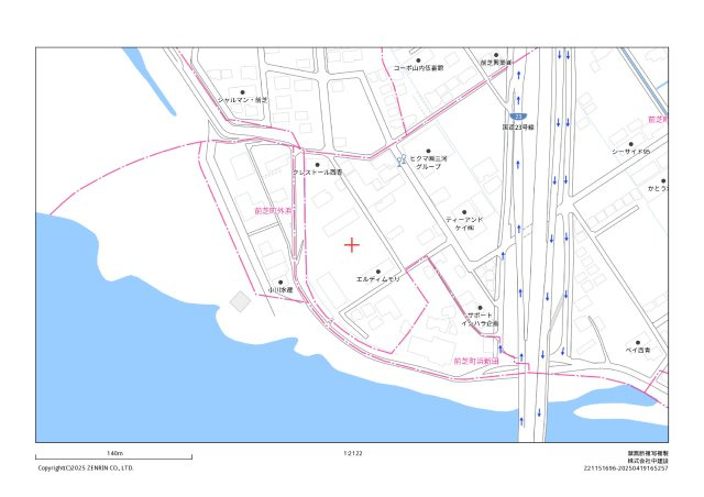 前芝町西青売地の地図
