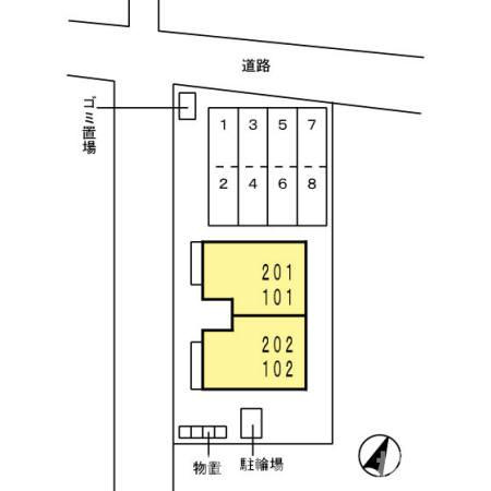 柏崎市新田畑のアパートの区画図