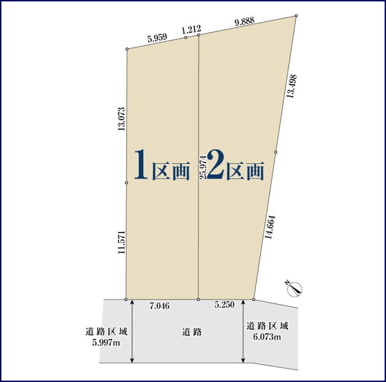 【土地図】 | 牛久保三丁目　建築条件なし売地　全２区画　7,210万円～7,220万円