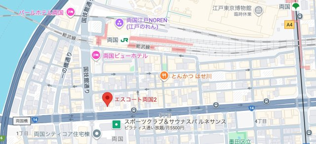 エスコート両国Ⅱの地図