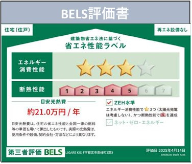 ーLIGARE－宇都宮市東峰町2期　３号棟の省エネ性能ラベル|長期優良認定住宅♪設計、建設性能評価、省エネ・断熱性能評価あります！