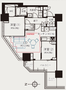 ブリリアタワー池袋Westの間取り