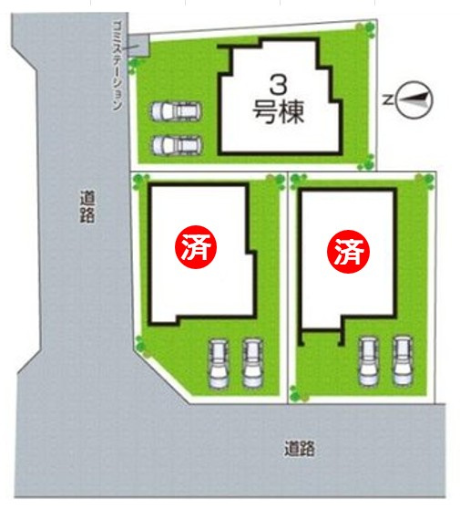 揖保郡太子町矢田部　第4期　新築一戸建ての区画図|全３区画