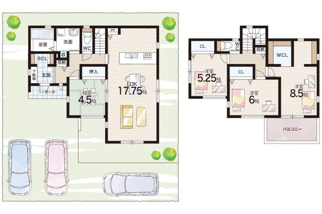 神戸市西区秋葉台　第2期　新築一戸建ての間取り|１区画