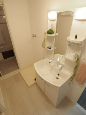 【洗面所】 | 越木岩ハイデンス | 忙しい朝には欠かせない洗面所です