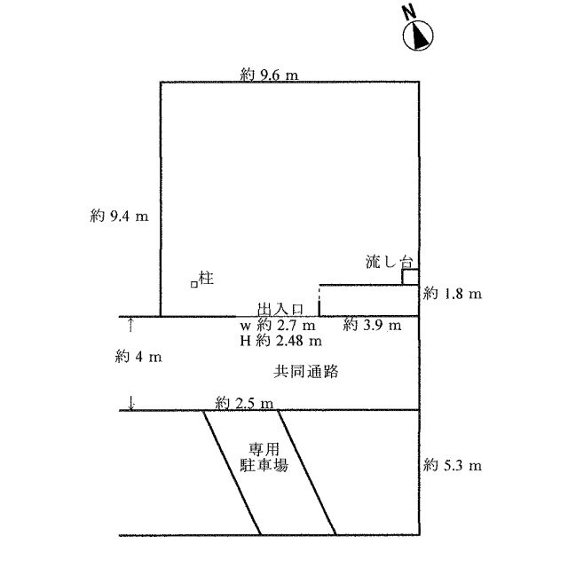 八木蔵本貸工場　北の間取り