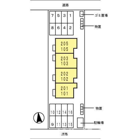 柏崎市豊町のアパートの区画図