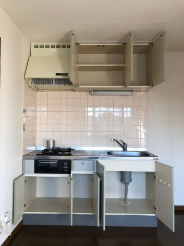 アルムクイーン森林公園のキッチン|キッチン収納です