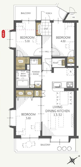 【間取り】 | コスモ志木ホワイトコート　(志木本店) | ファミリーに嬉しい3LDK。
内装リフォームは2025年10月下旬完了済です。