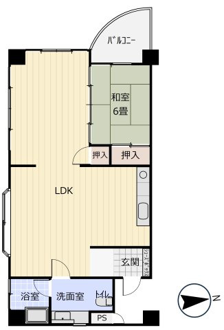 ロイヤルカーサ黒岩の間取り|角部屋のため南面、西面ともに海を一望できます！
