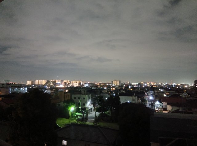 フローラ塚口の展望|バルコニーからの夜景