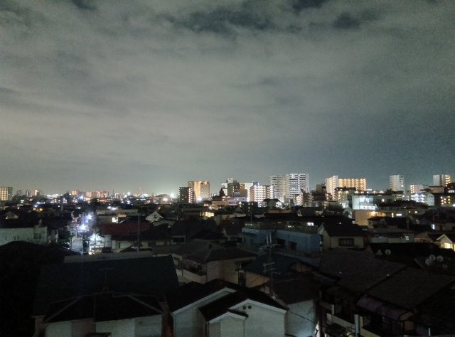 フローラ塚口の展望|ルーフバルコニーからの夜景