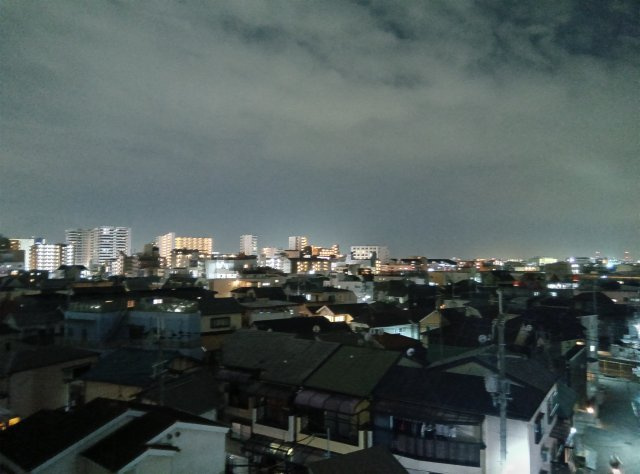 フローラ塚口の展望|バルコニーからの夜景