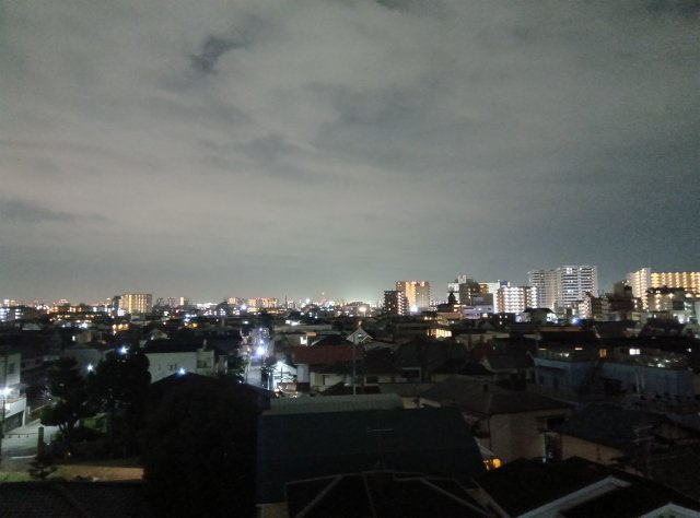フローラ塚口の展望|バルコニーからの夜景