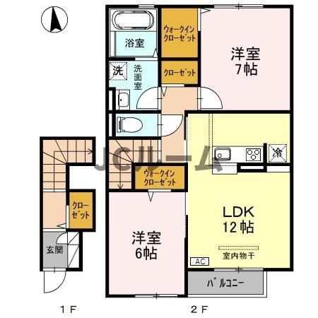 柏崎市半田１丁目のアパートの間取り