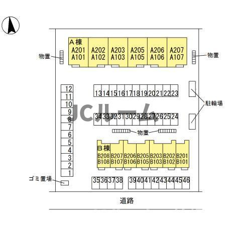 柏崎市半田１丁目のアパートの区画図