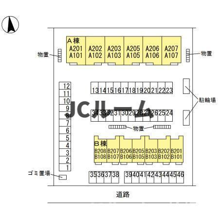 柏崎市半田１丁目のアパートの区画図