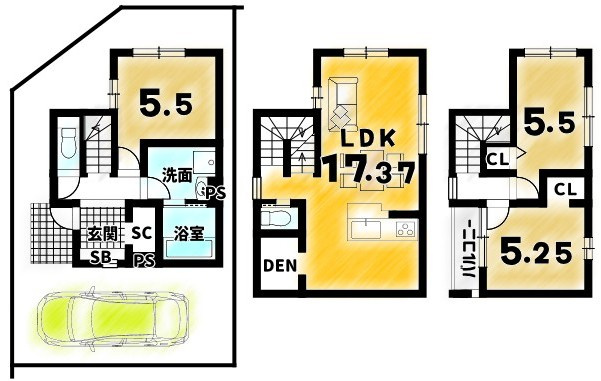 醍醐外山街道町1号地の間取り