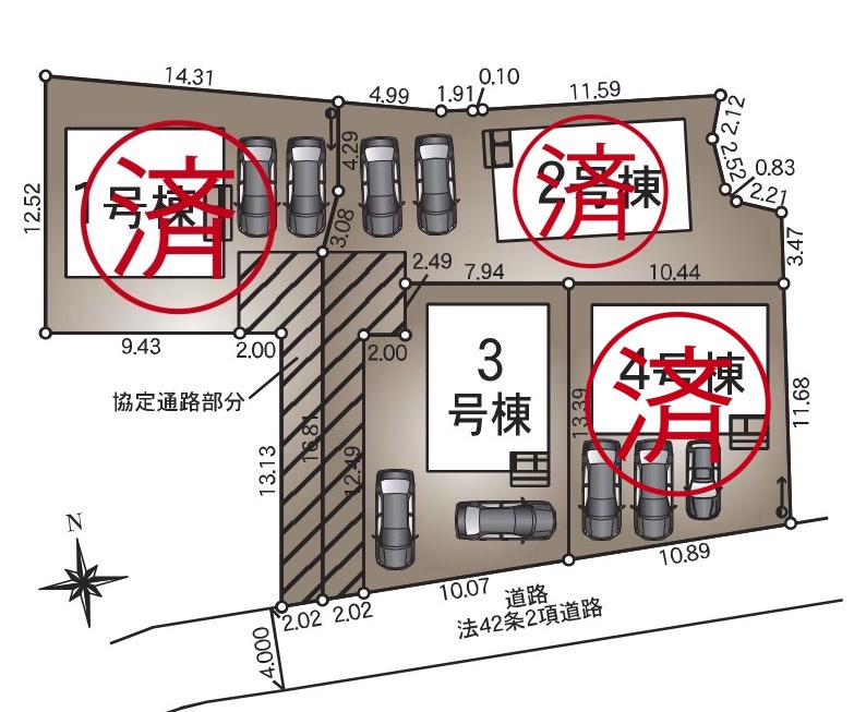耐震等級３！ご成約プレゼント対象物件！の区画図