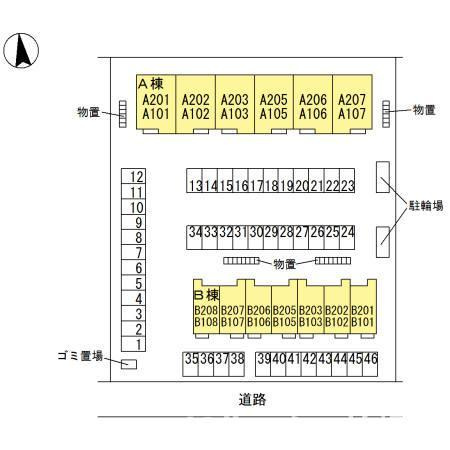 柏崎市半田１丁目のアパートの区画図