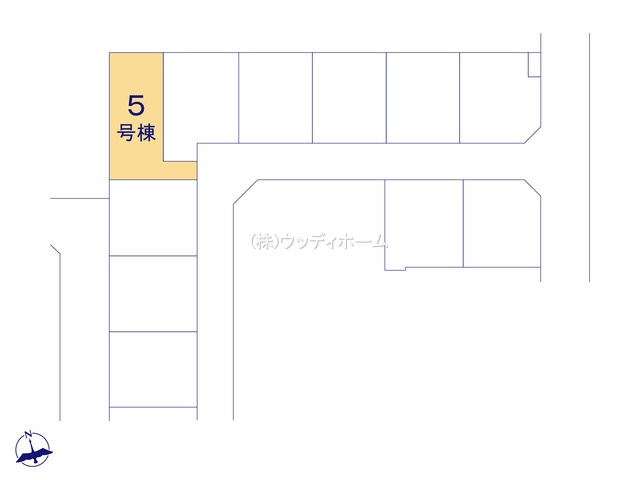 春日部市小渕　新築一戸建て　5号棟の区画図