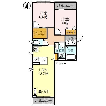 柏崎市松美１丁目のアパートの間取り