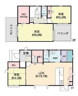 【間取り】 | 中古戸建　垂水区舞多聞西２丁目 | ３ＬＤＫ+ＷＩＣ