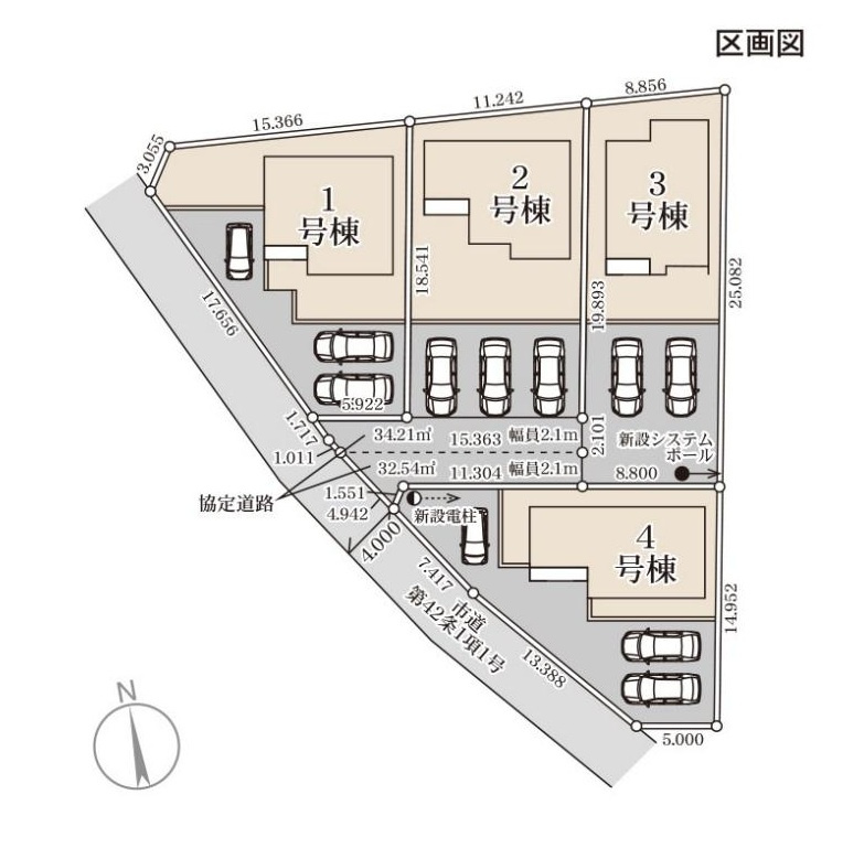 古河市鴻巣第6　新築戸建　3号棟の区画図