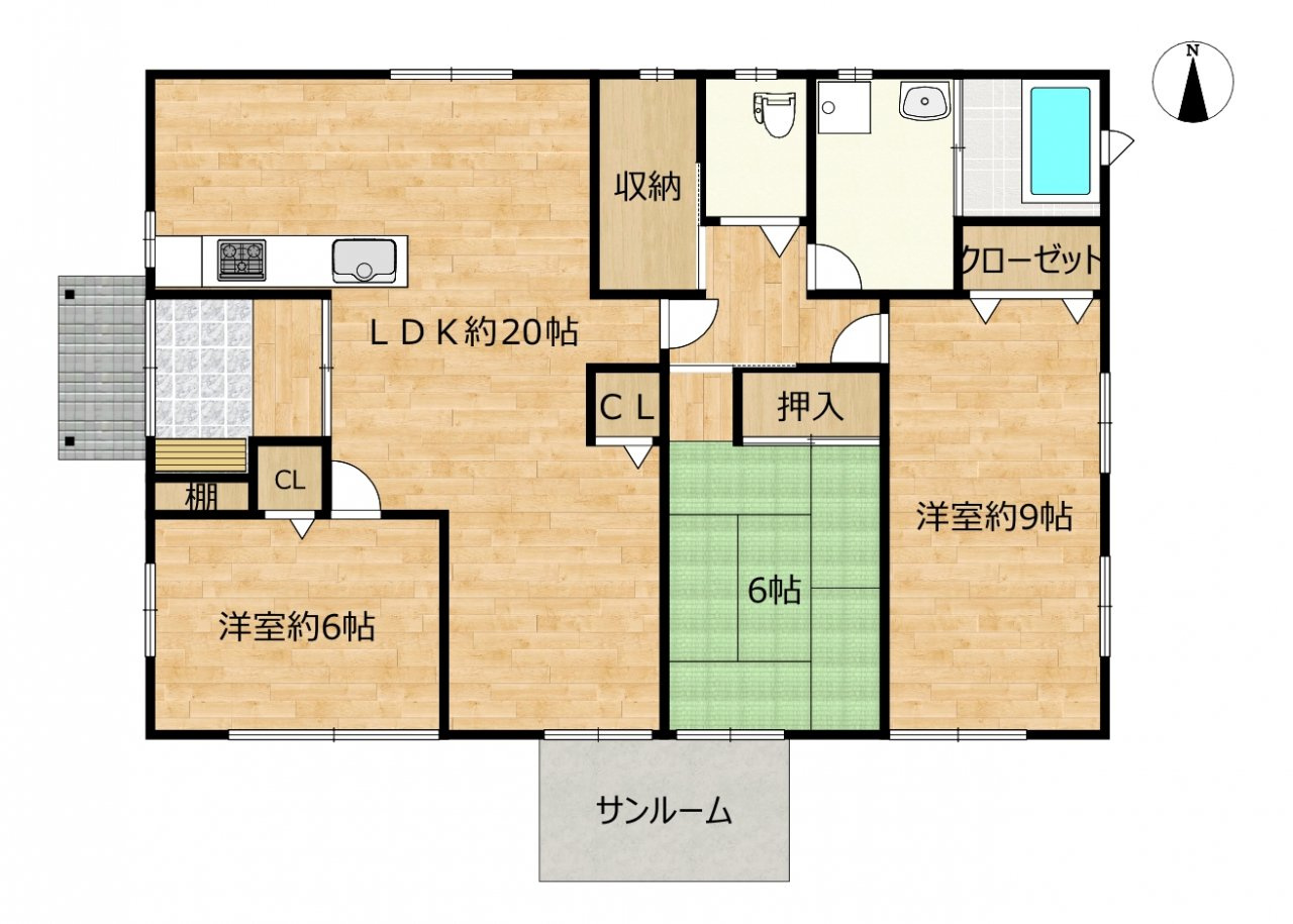 中古戸建　郡山市安積町荒井字北大部の間取り