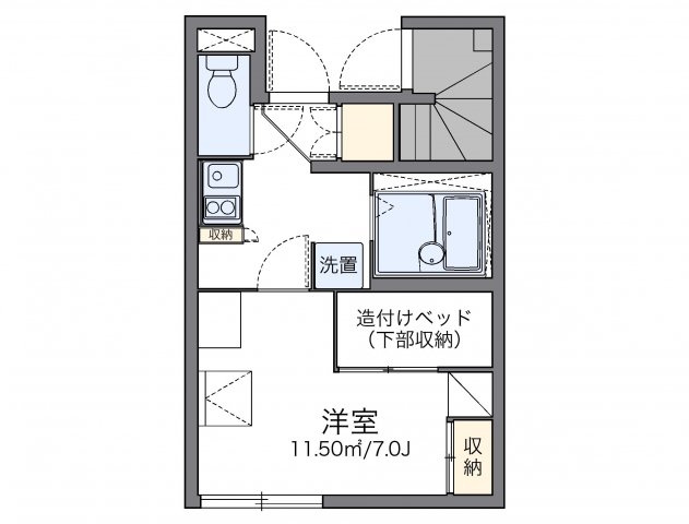 レオパレス荻町の間取り