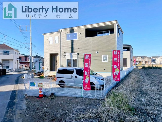 古河市鴻巣第6　新築戸建　4号棟の前面道路含む現地写真