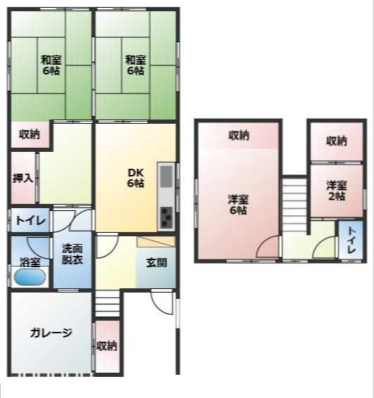 都城市中町の中古一戸建の間取り