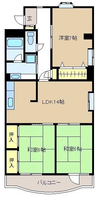 レジデンスカワモトの間取り