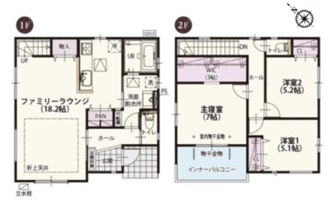 【間取り】 | 鴻巣市天神第5期　ワイウッドコート　新築戸建　全4棟　2号棟