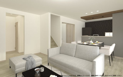 【完成予想図】 | 【LDK　イメージパース】
※画像は設計図面を基に作成したイメージです。