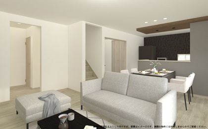 【完成予想図】 | 【LDK　イメージパース】
※画像は設計図面を基に作成したイメージです。
