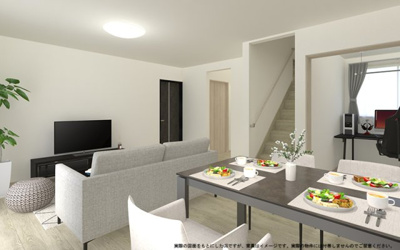 【完成予想図】 | 【LDK　イメージパース】
※画像は設計図面を基に作成したイメージです。