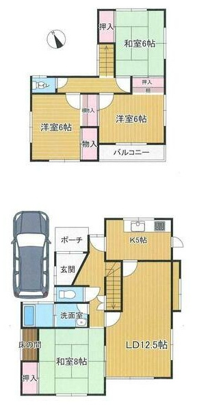 茂原市北塚　中古戸建の間取り|図面と現況に相違がある場合、現況を優先致します。