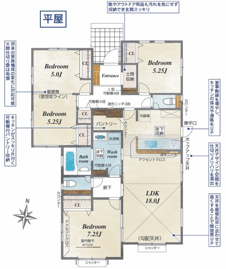 【間取り】 | blooming garden本庄市今井　【平屋】新築住宅