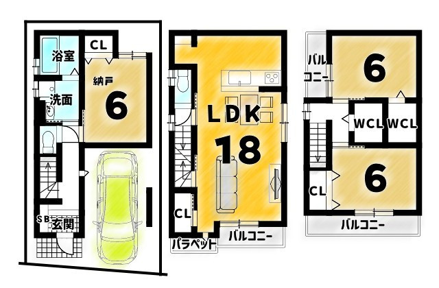 梅津中村町 条件付土地の区画図|【土地1400万円　建物1698万円】
