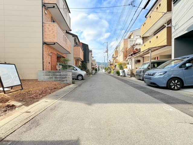 梅津中村町 条件付土地の前面道路含む現地写真